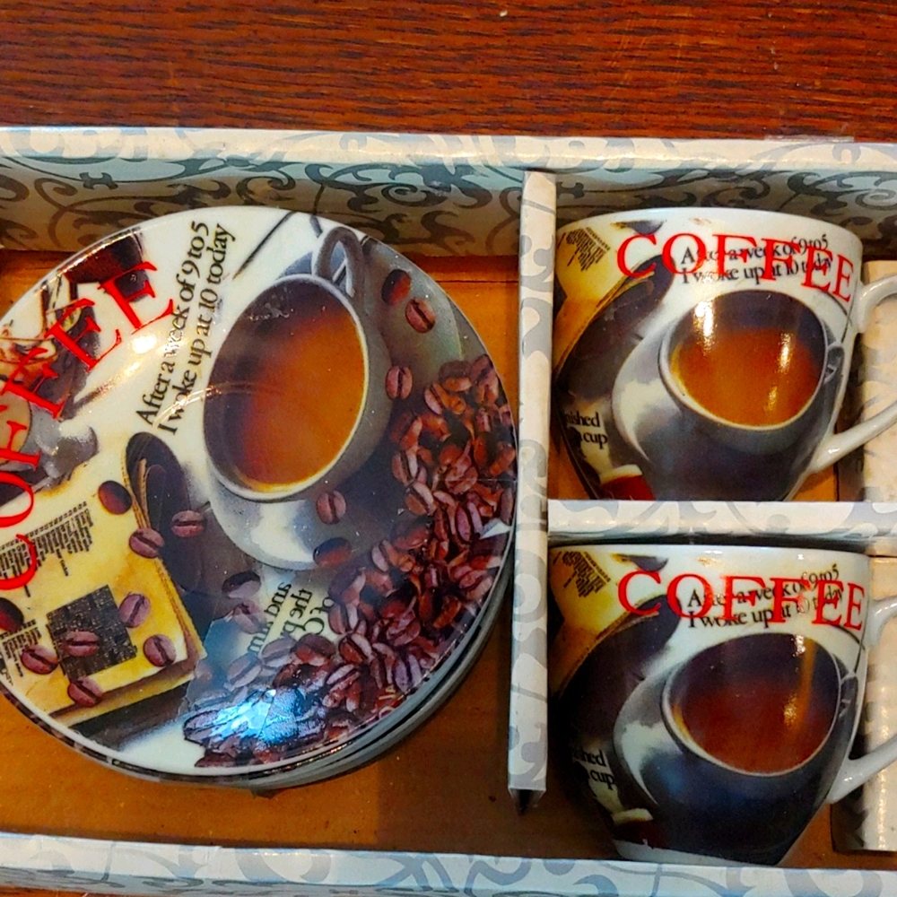 Espresso Cups and Saucers set of six